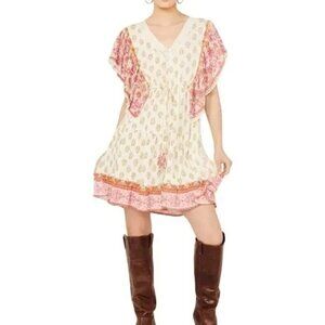 Angie‎ Women's Border Print Dress Size S Boho Western Fairycore Floral